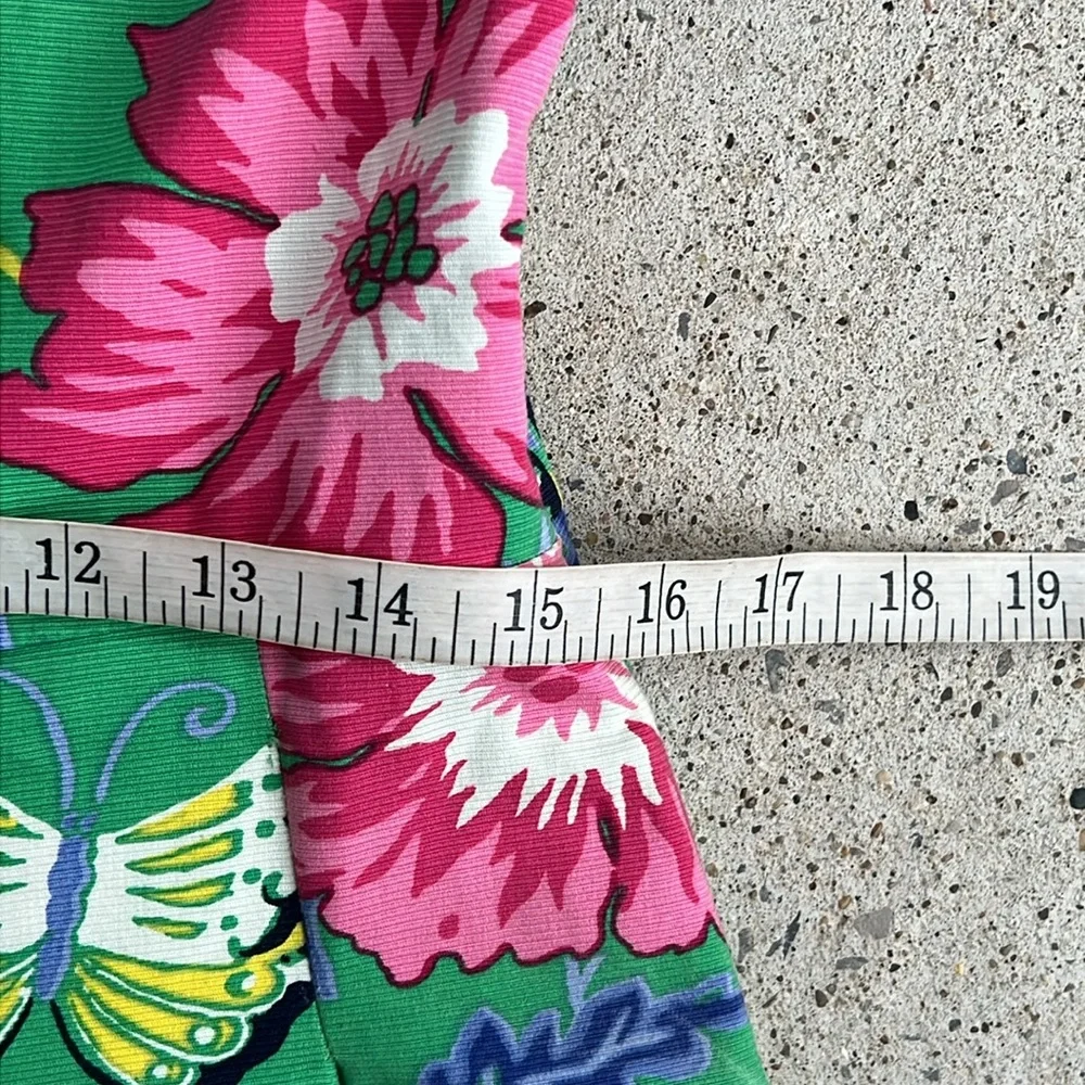 RSVP by Talbots Green Floral One-Shoulder Fit And Flare Dress Size 4 - Picture 10 of 14
